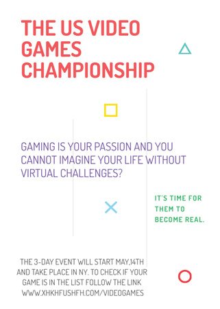 Video Games Championship announcement Flayer – шаблон для дизайна