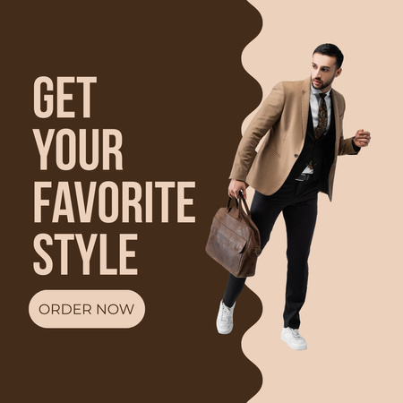 Fashion Ad with Stylish Guy Instagram tervezősablon