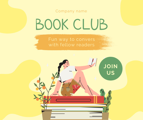 Book Club Ad with Girl is reading
