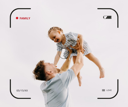 Family Day Inspiration with Father holding Child Facebook Design Template