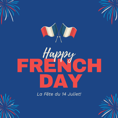 Happy French Day Greeting Instagram Design Template