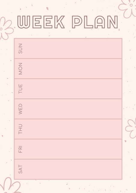 Pink Checklist for Week Schedule Planner Design Template