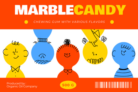 Candies and Chewing Gums Label Design Template