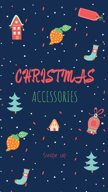 Ontwerpsjabloon van Instagram Story van Christmas Accessories Offer with Festive Attributes