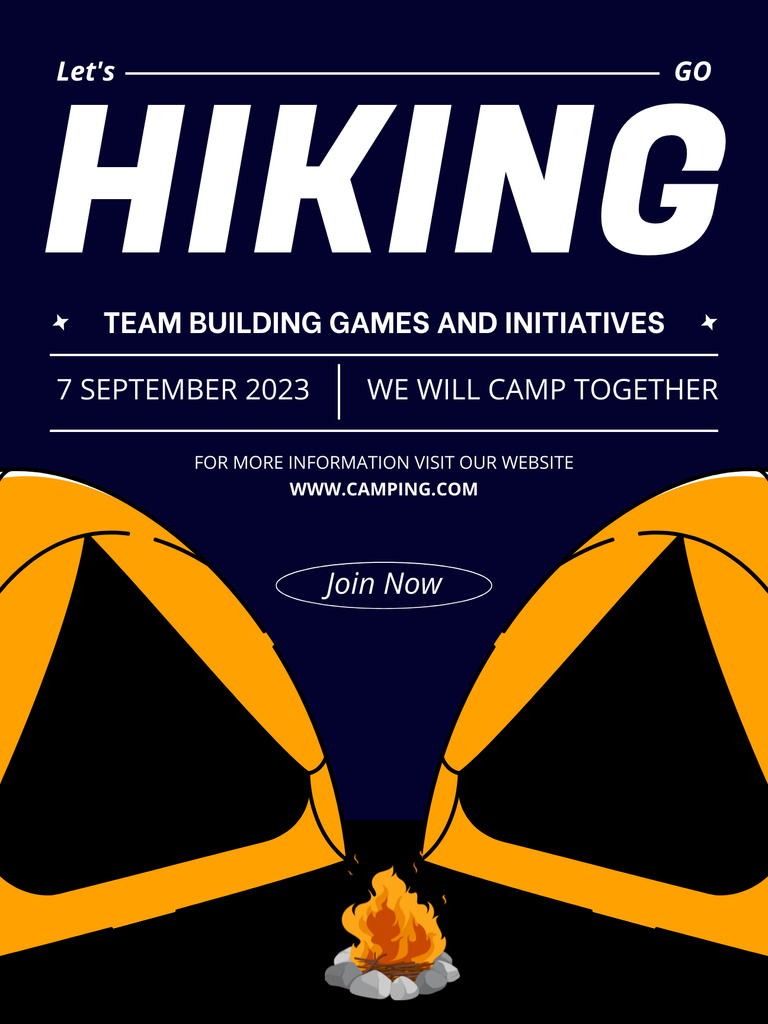 Team Building Games and Activities on Blue Poster US Design Template