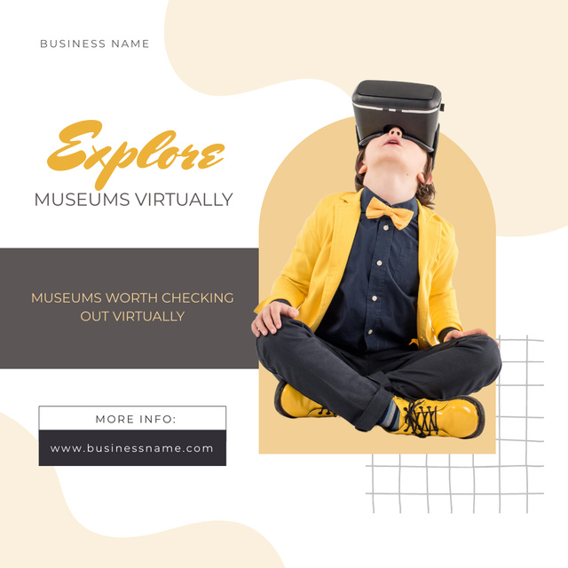Child Wearing Virtual Reality Glasses Instagram Design Template