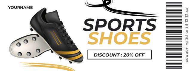 Discount on Professional Sportive Shoes Coupon Design Template