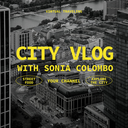 Продвижение блога о городских путешествиях Instagram – шаблон для дизайна