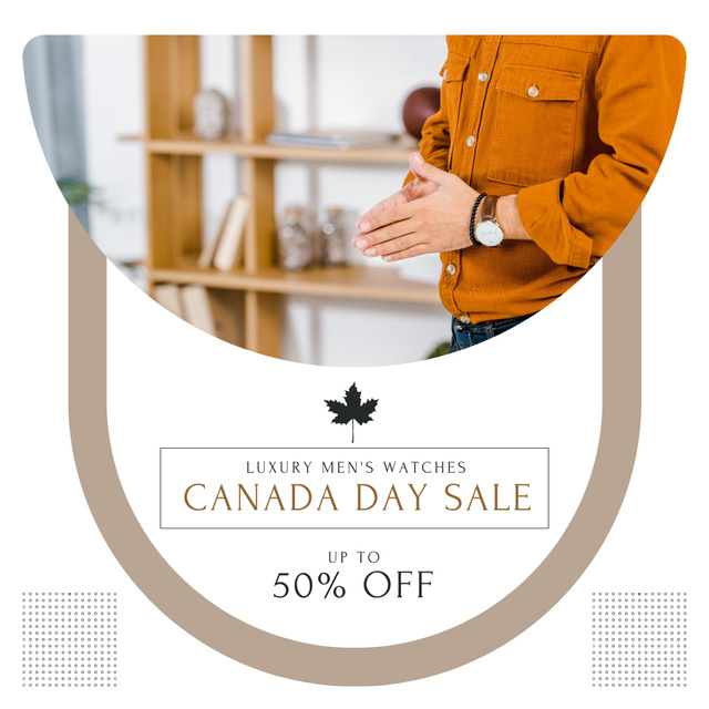 Ontwerpsjabloon van Instagram van Get A Men's Watches For Canada Day Sale