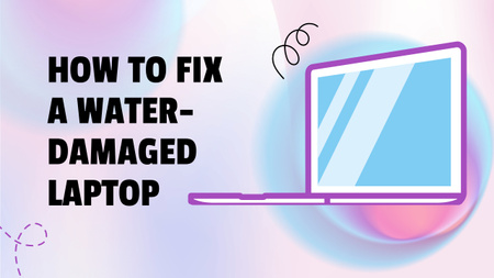 Designvorlage So reparieren Sie einen wassergeschädigten Laptop für Youtube Thumbnail