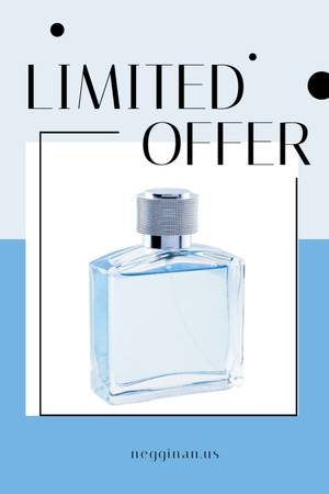 Perfume Offer Glass Bottle in Blue Flyer 4x6in Design Template