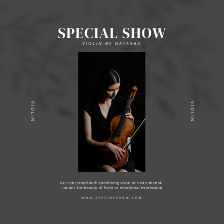 Különleges hegedűshow bejelentés Instagram tervezősablon