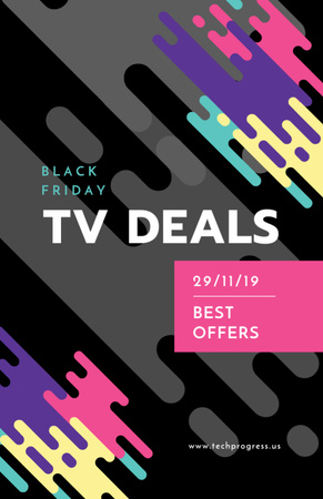 Plantilla de diseño de Black Friday TV Sets Deals Flyer 5.5x8.5in 