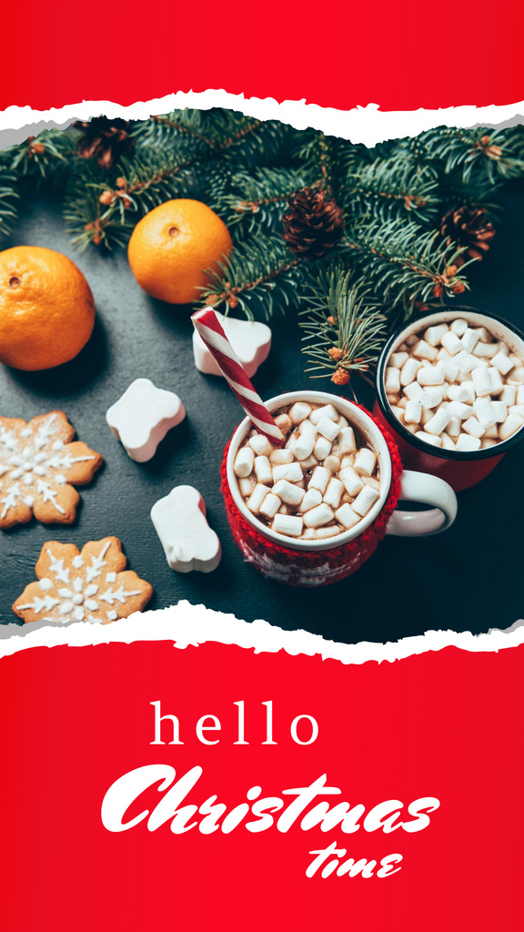 Christmas Inspiration with Yummy Drink Instagram Story Design Template
