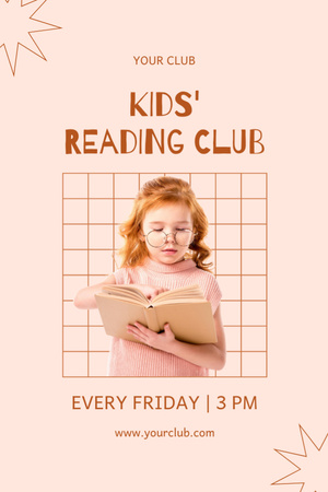 Book Club for Kids Invitation 6x9in tervezősablon