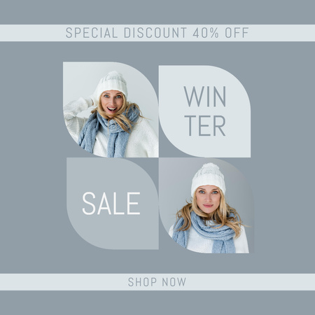 Winter Sale Special Discount Announcement Instagram Design Template