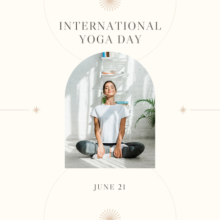 Designvorlage Ankündigung des Internationalen Yoga-Tages im Sommer für Instagram