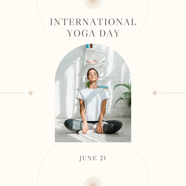 International Yoga Day Announcement In Summer Instagram Design Template