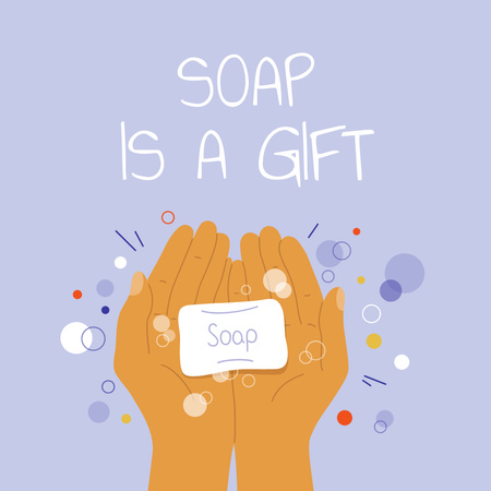 Cute Cosmetic Soap Ad Instagramデザインテンプレート