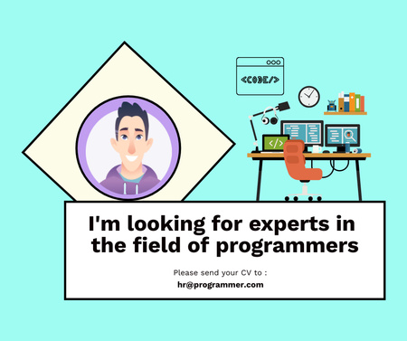 Application for Hiring Programming Experts Facebook – шаблон для дизайну
