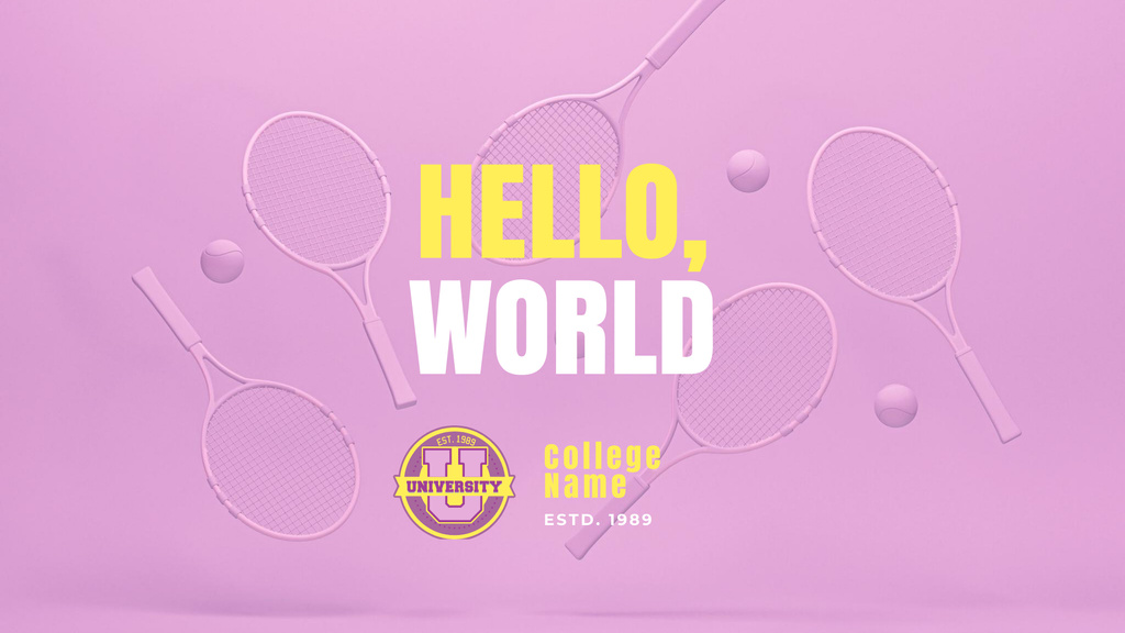 Tennis Rackets on Pink Zoom Background – шаблон для дизайна
