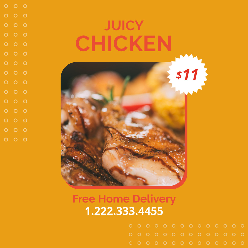 Chicken Steak Special Offer Instagram AD Design Template