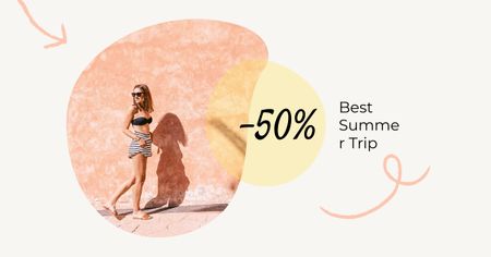 Stylish Girl in Summer clothes Facebook AD – шаблон для дизайну