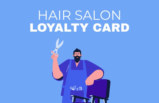 Hair Salon Discount Program for Loyal Clients Business Card 85x55mmデザインテンプレート