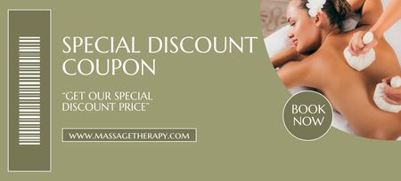 Special Discount for Massage Services Coupon 3.75x8.25in Design Template