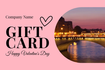 Platilla de diseño Valentine's Day Greeting with Evening City Gift Certificate