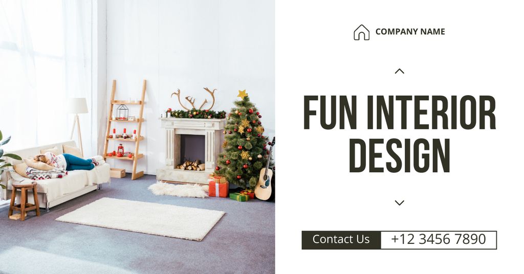 Template di design Fun Interior Design Facebook AD