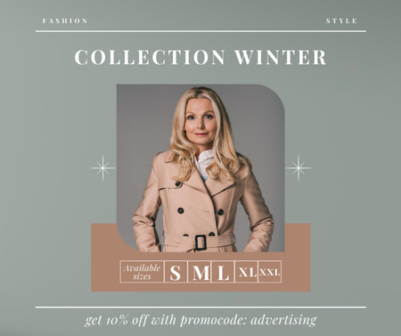 Discount Announcement for Women's Winter Collection Facebook Design Template