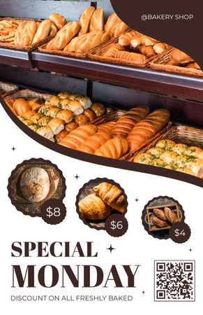 Special Monday Offer of Fresh Bake Recipe Card Design Template