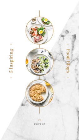 conjunto de refeições saudáveis Instagram Story Modelo de Design