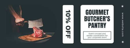 Розничная торговля свежим мясом для гурманов Facebook cover – шаблон для дизайна
