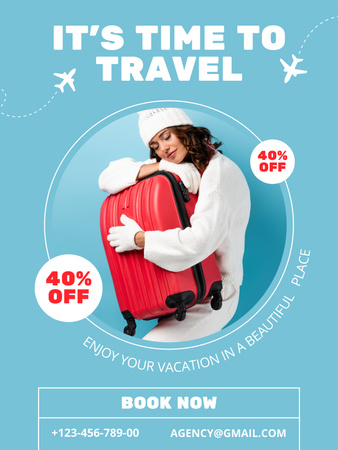 Ontwerpsjabloon van Poster US van Aanbieding winterreis door reisbureau