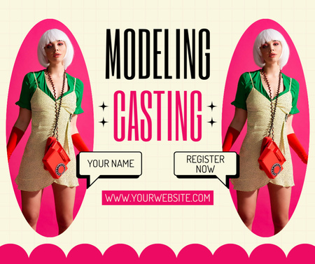 Model in Stylish Outfit Casting Facebook Design Template