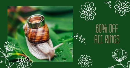 Jewelry Offer with Ring on Snail Facebook AD Design Template