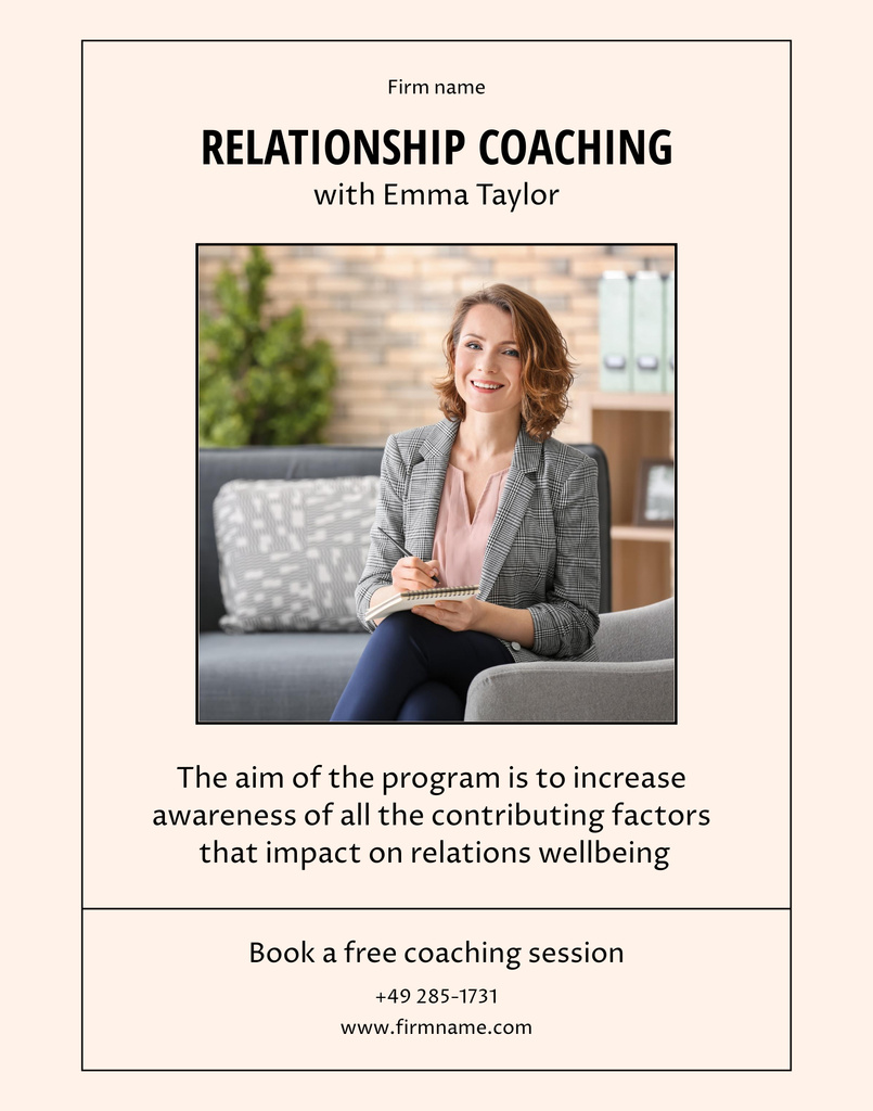 Plantilla de diseño de Professional Coaching of Relationships Poster 22x28in 