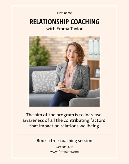 Professional Coaching of Relationships Poster 22x28in Design Template