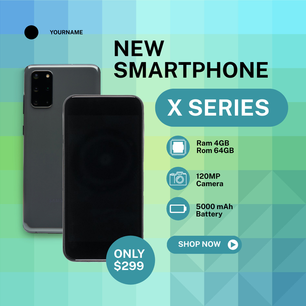 Designvorlage Best Price Offer for Smartphone New Series für Instagram AD