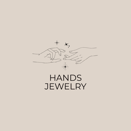Emblem of Jewellery with Hands Logo 1080x1080px Šablona návrhu
