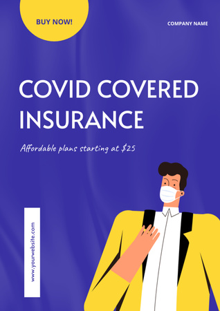 Affordable Covid Insurance Offer Flyer A4 Šablona návrhu