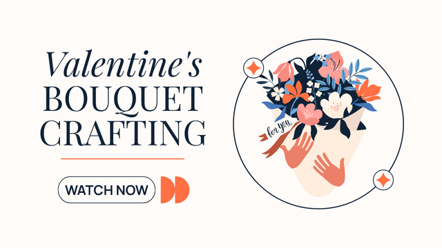 Designvorlage Valentine's Day Bouquet Crafting für Youtube Thumbnail