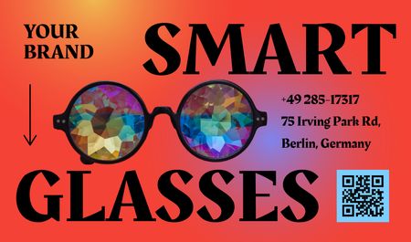 Smart Glasses Ad Business card Design Template