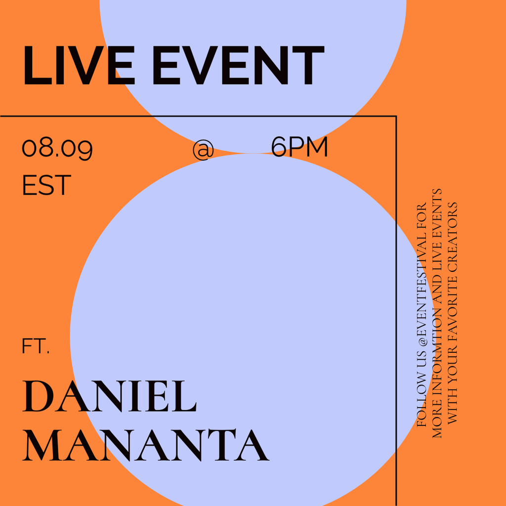 Live Event Announcement Instagram Πρότυπο σχεδίασης