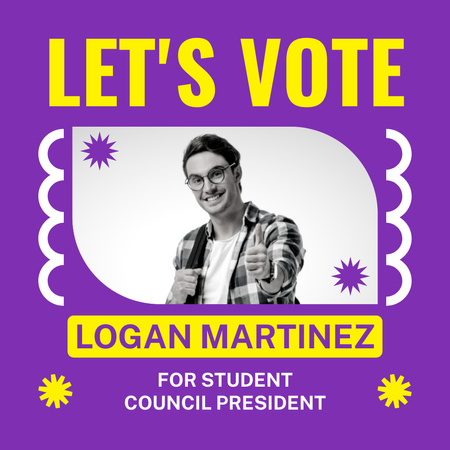 Announcement of Voting in Student Elections Instagram AD Design Template