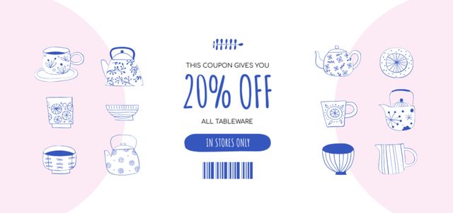 Discount Voucher on Tableware Coupon Din Large Design Template