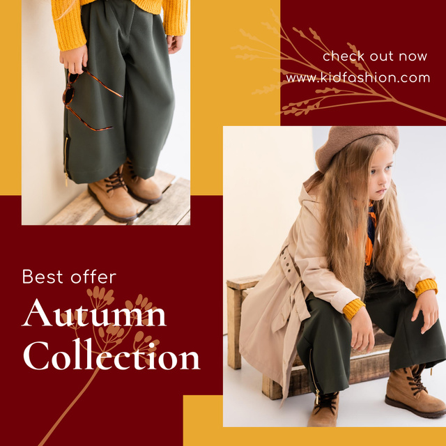 Ad of New Autumn Collection of Children's Clothing Instagram Design Template