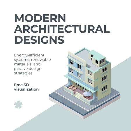 Modèle de visuel Annonce de conceptions architecturales modernes avec maquette de bâtiment - Instagram